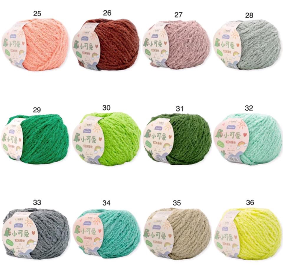 Len bông xù Xiaoke sợi 3mm (cuộn 50gr) (26296)