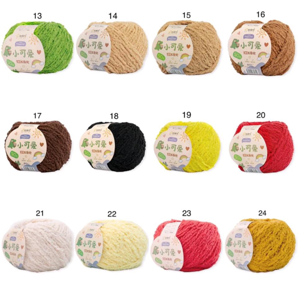 Len bông xù Xiaoke sợi 3mm (cuộn 50gr) (26296)