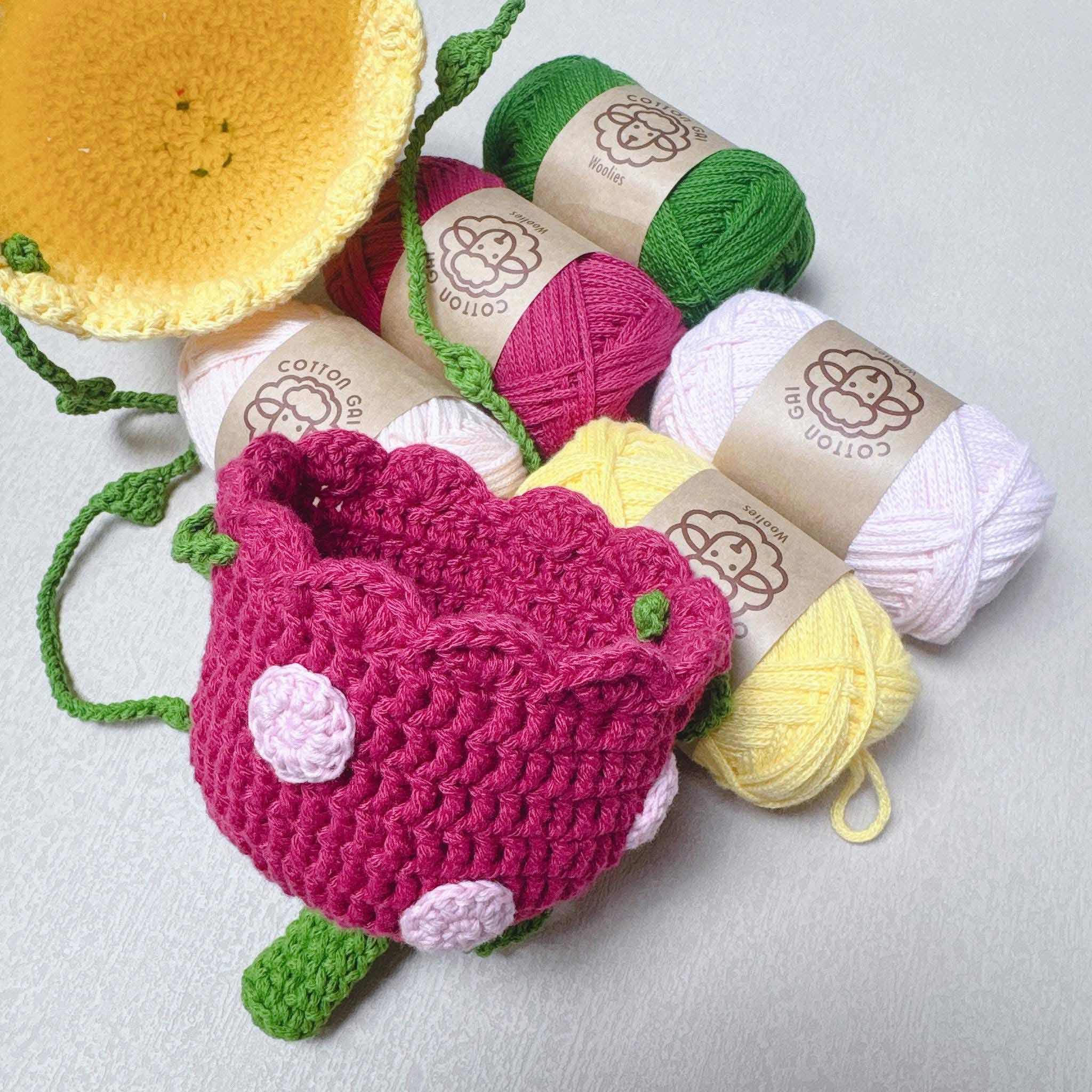 Sợi Cotton Gai WOOLIES 3mm móc túi, mũ (cuộn 100g) (26390)