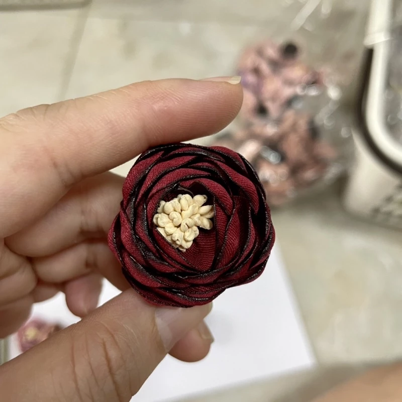 Combo 2c Hoa vải V15 trang trí nón/túi xách (26113)