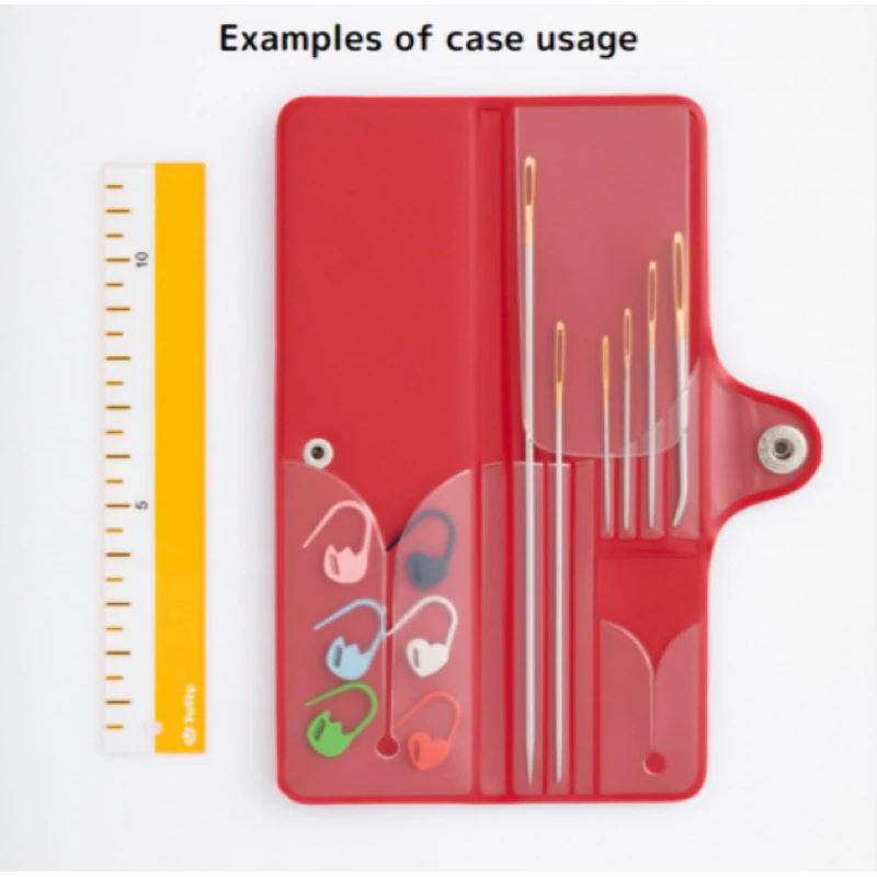 Set 2 kim khâu dài Tulip Amigurumi kèm ví đựng (26226)