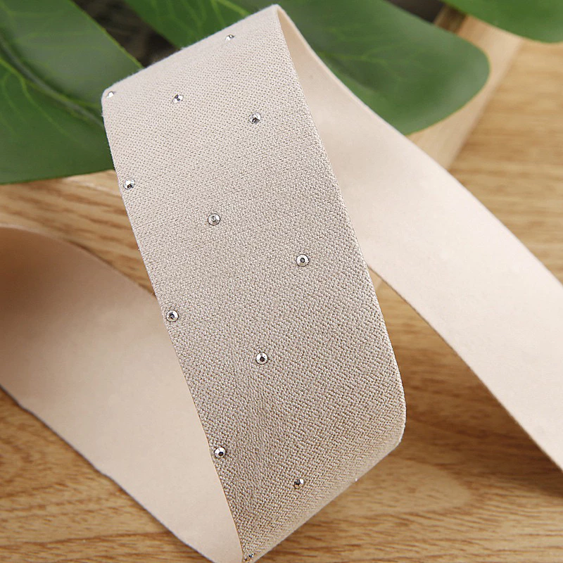 2 mét ruy băng vải đính đá (bản 2.5cm) (26119)
