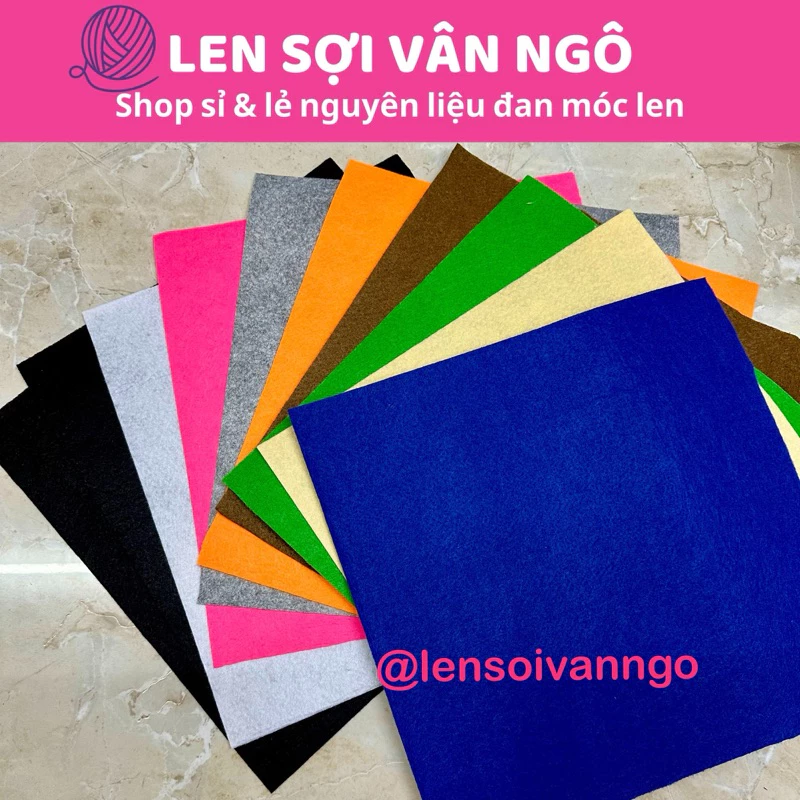 Combo 10 tấm vải nỉ trang trí đồ handmade (26098)