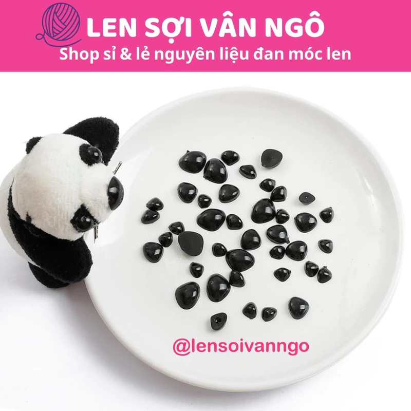 Combo 80 cái mũi thú dán màu đen (26134)