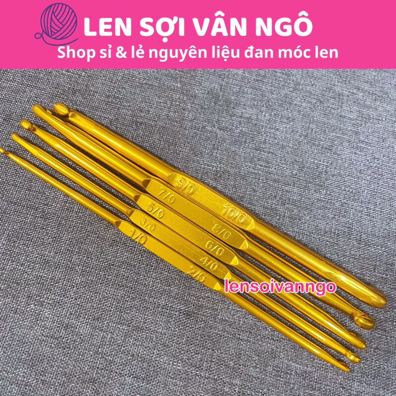 Bộ 5 kim móc cán vàng (26008)