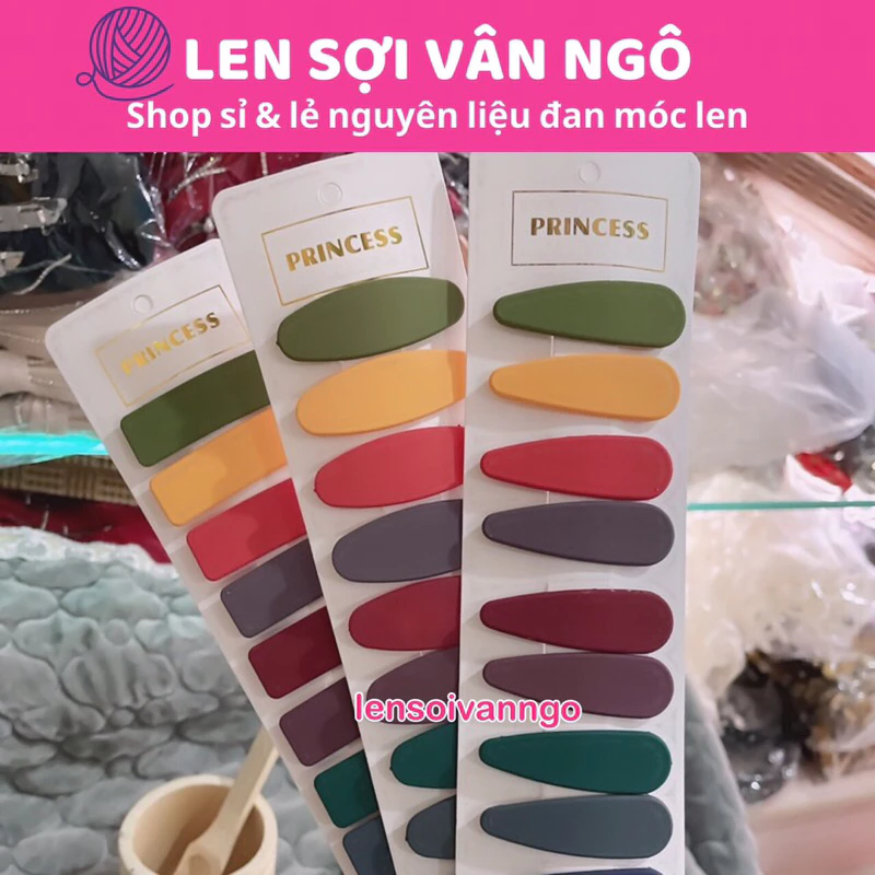 Vỉ kẹp bấm nhiều màu (vỉ 10c) (26095)