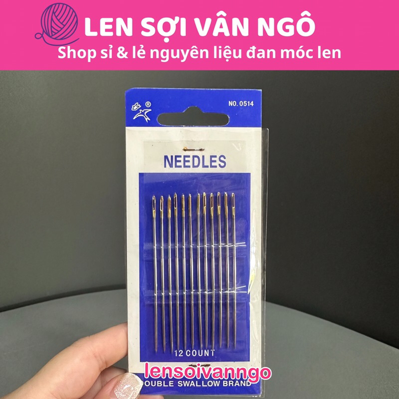 Set 12 kim khâu len (vỉ xanh) (26034)