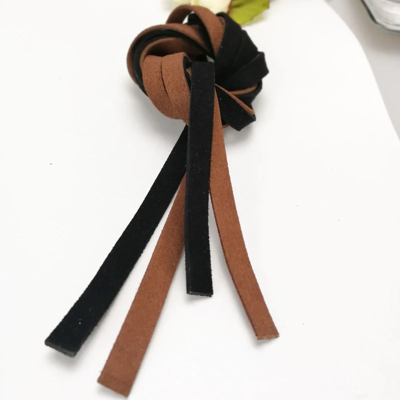 Dây da lộn bản 1cm trang trí mũ (dài 90cm x 2 dây) (26118)