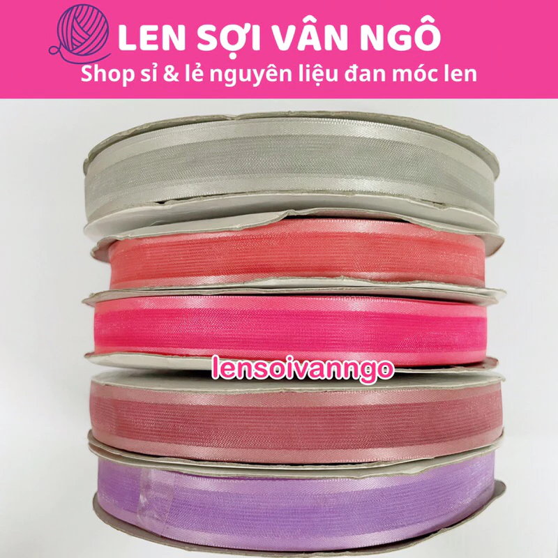 5 mét Ruy băng voan viền lụa (bản 16mm) (26119)