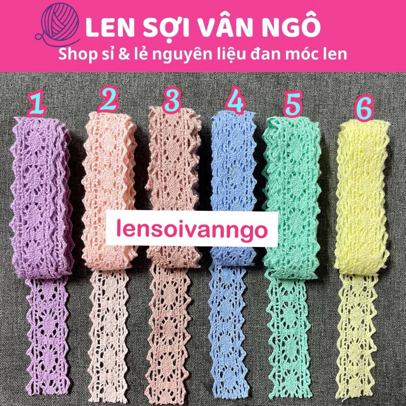 2m Dây ren màu trang trí (bản 2cm) (26122)
