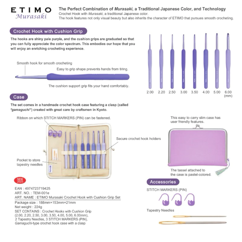 Kim móc Nhật Tulip Etimo Murasaki màu tím chính hãng (26200)