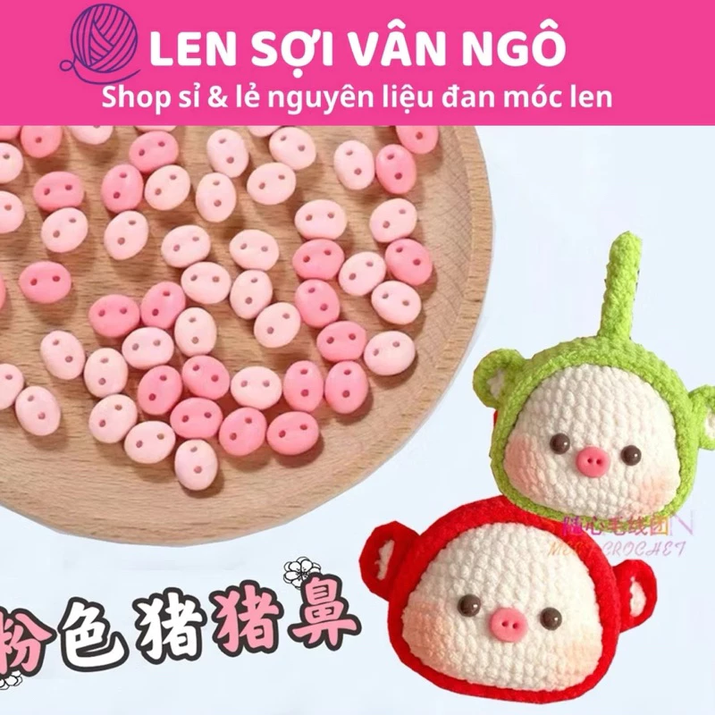 Combo 5 cái mũi heo dán trang trí thú bông handmade (26136)