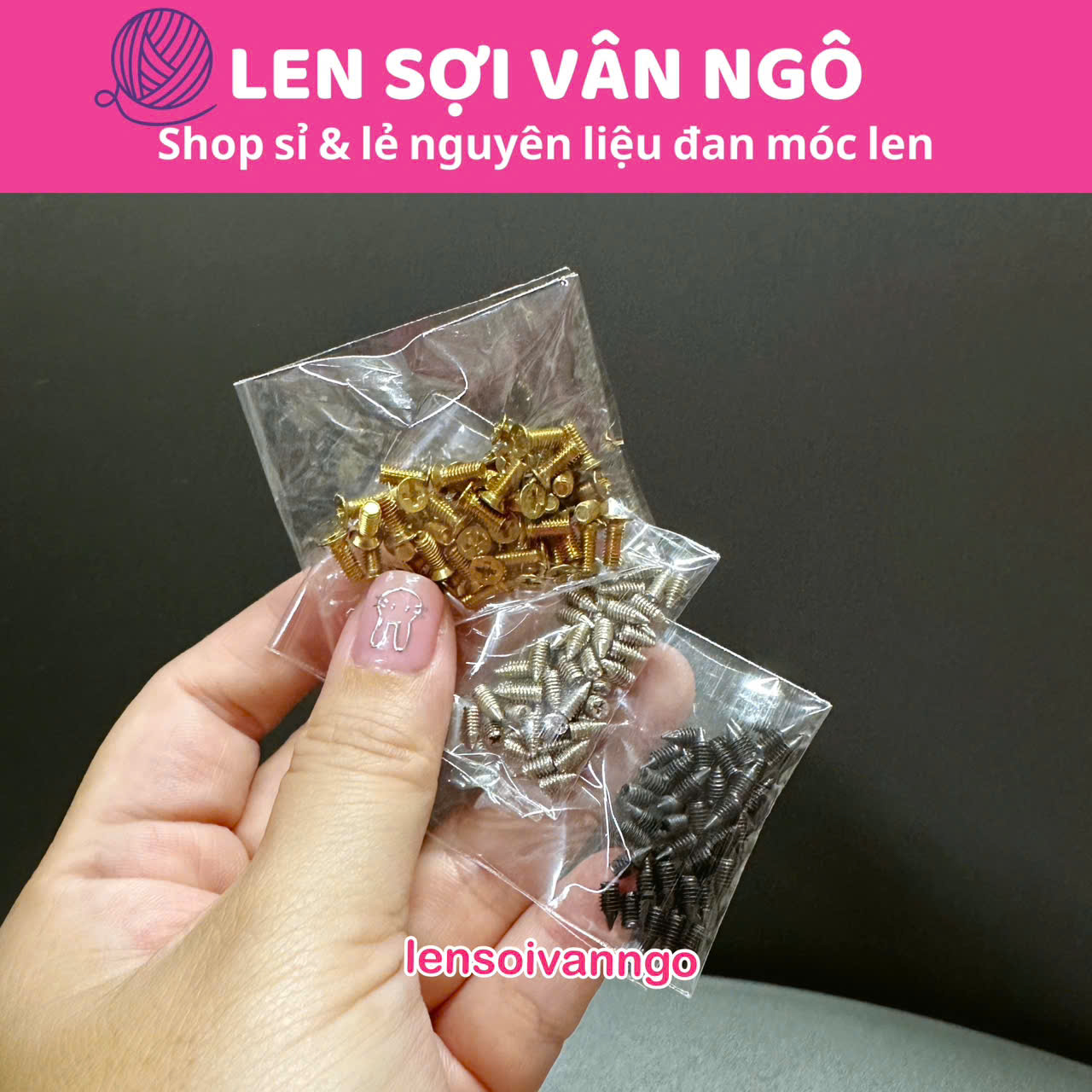 PK túi: Các loại ốc dài dành cho khoá túi, đế túi, khoen U