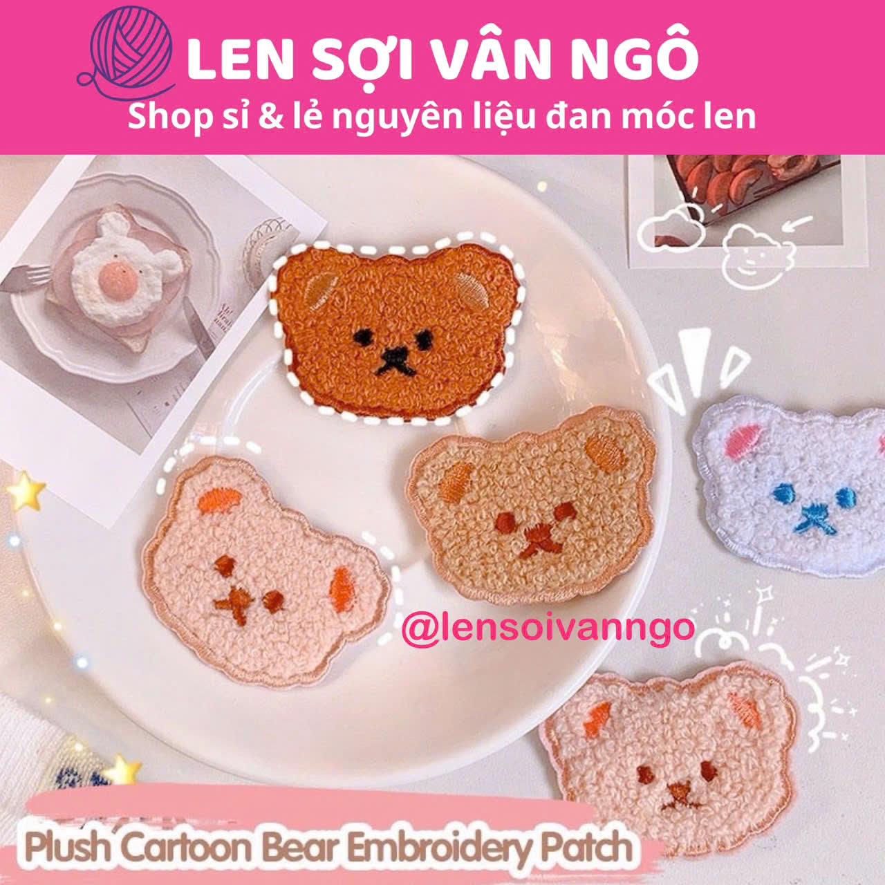 Mác gấu trang trí khăn, mũ, quần áo…(26100)