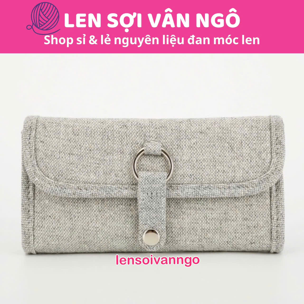 Ví đựng kim móc Tulip màu xám (26219)