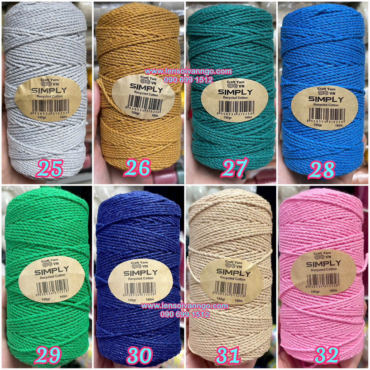 Sợi SIMPLY móc túi/mũ hè (cuộn 150gr) (26260)