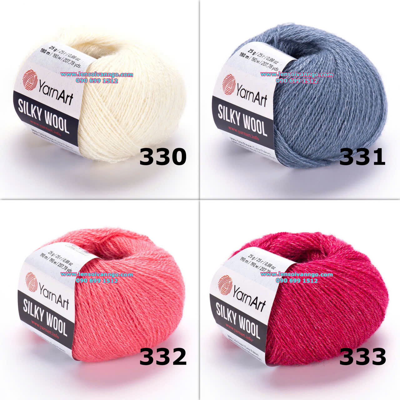 Len YarnArt SILKY WOOL (cuộn 25gr) (26321)