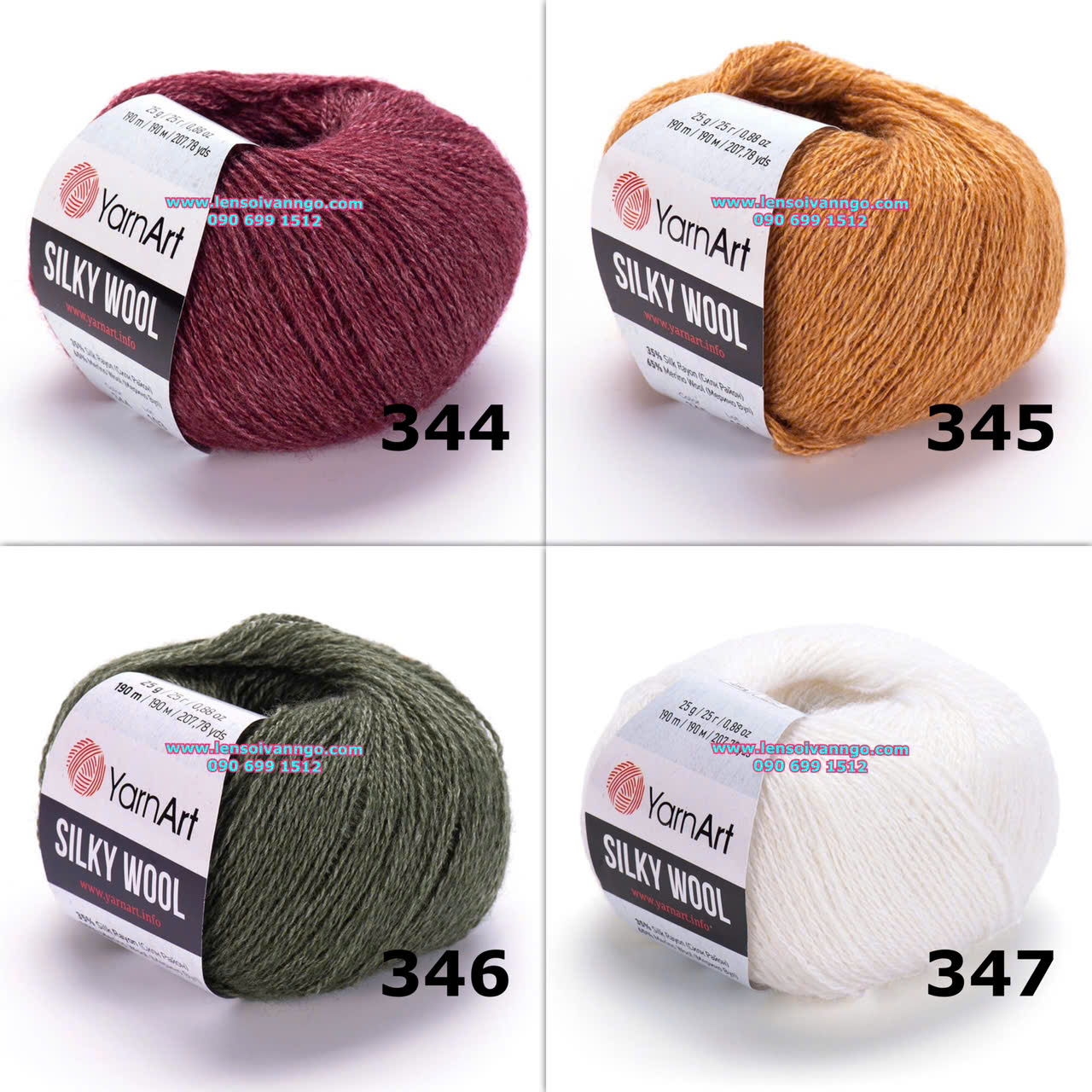 Len YarnArt SILKY WOOL (cuộn 25gr) (26321)