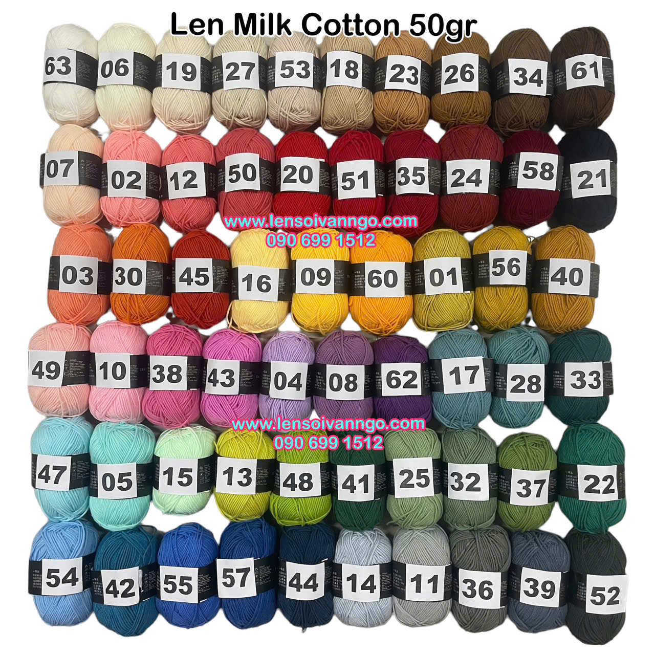 Len Milk Cotton 50gr (mác đen) (26276)