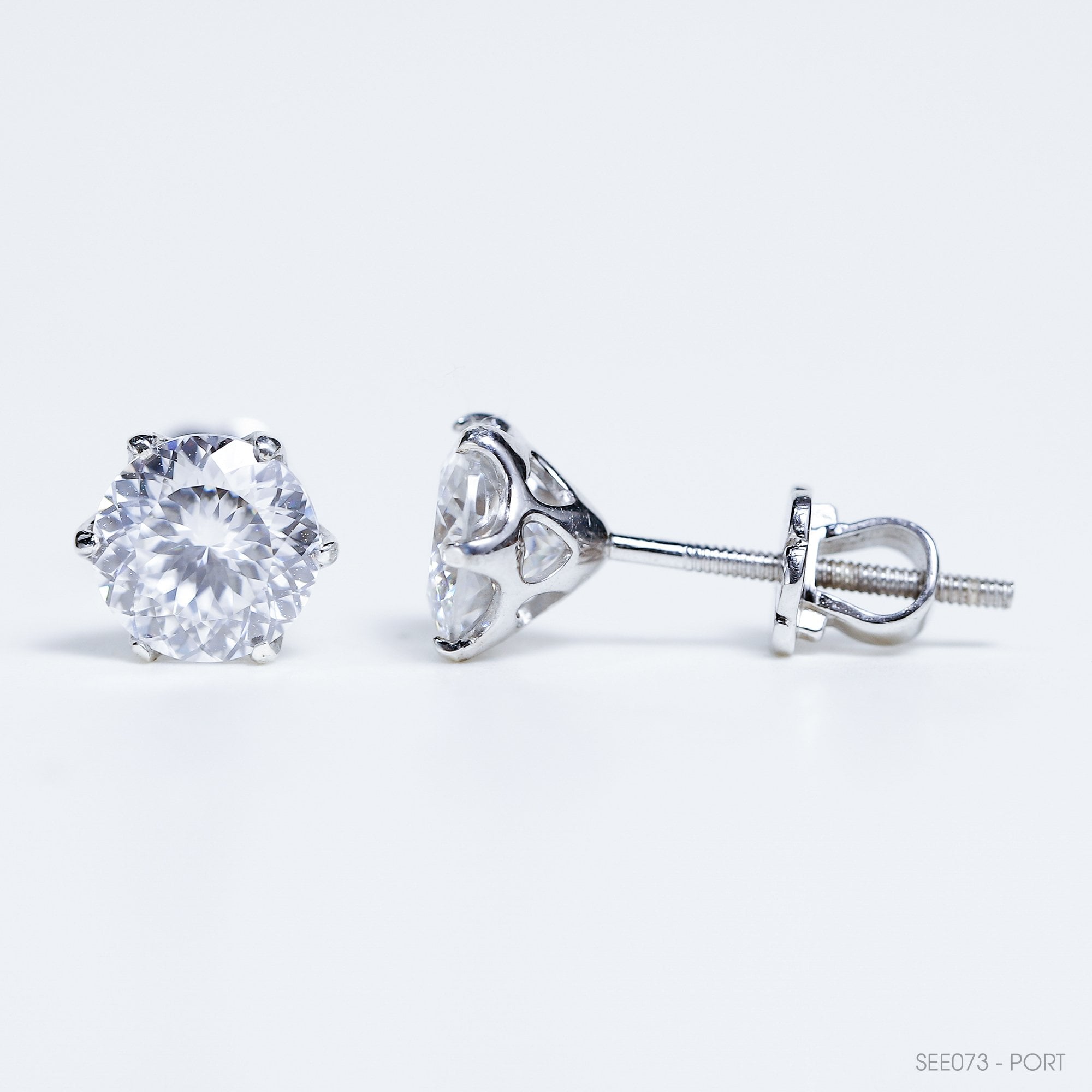 Bông tai 6 chấu Chốt ren see073 ổ 6.3mm