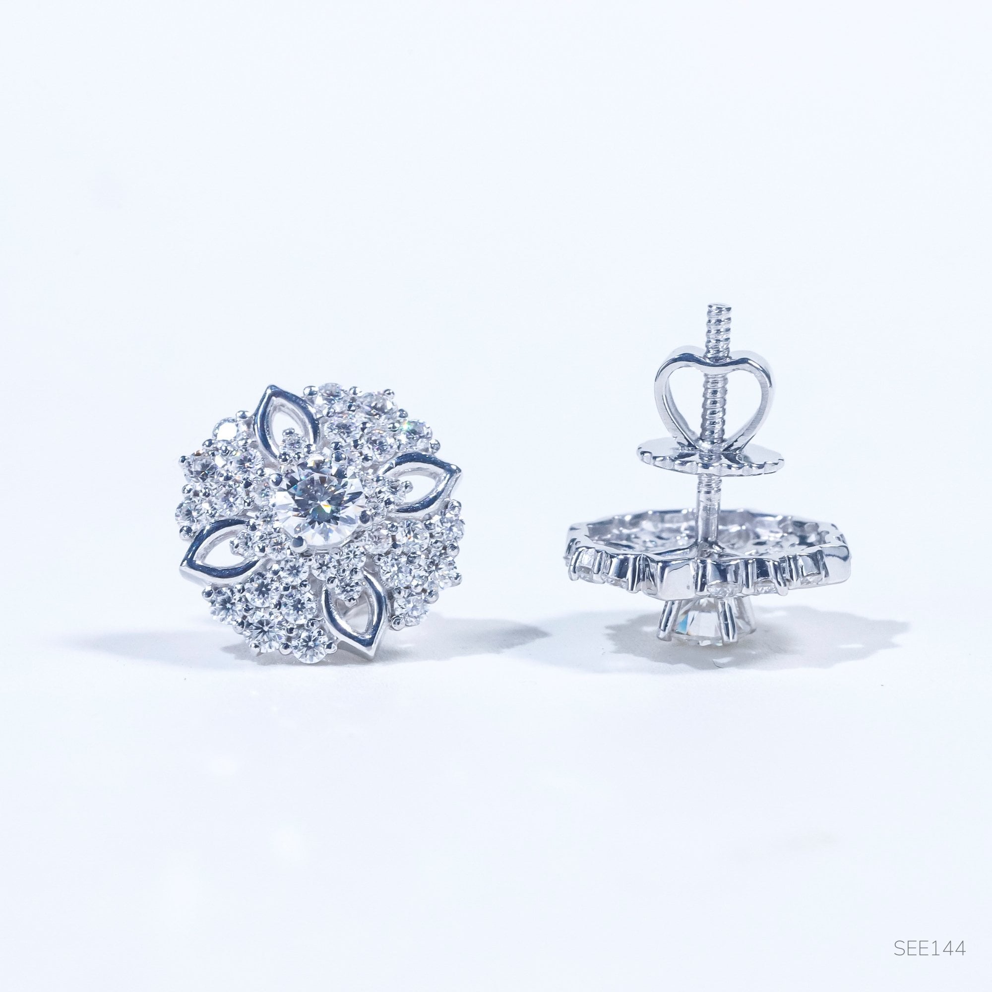 Bông tai Halo Chốt ren see144 ổ 5mm