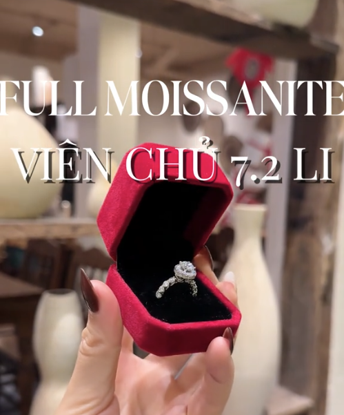 Nhẫn nữ sre132a chủ moissanite 6.3 mm