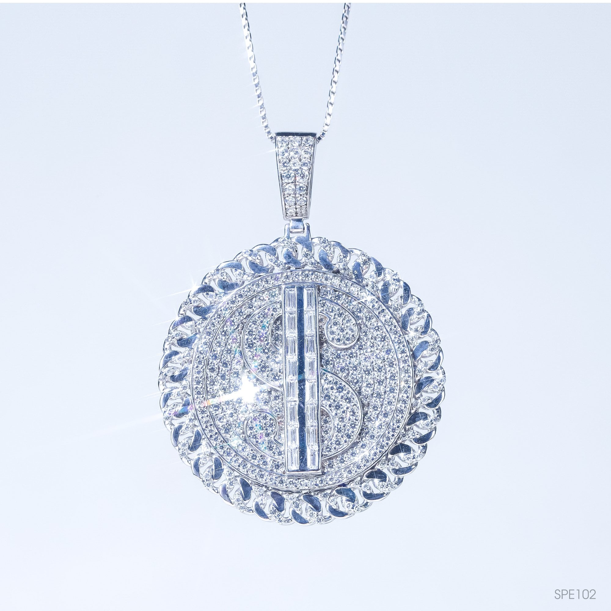 Mặt dây Dollar viền Cuban spe102 dk 40mm