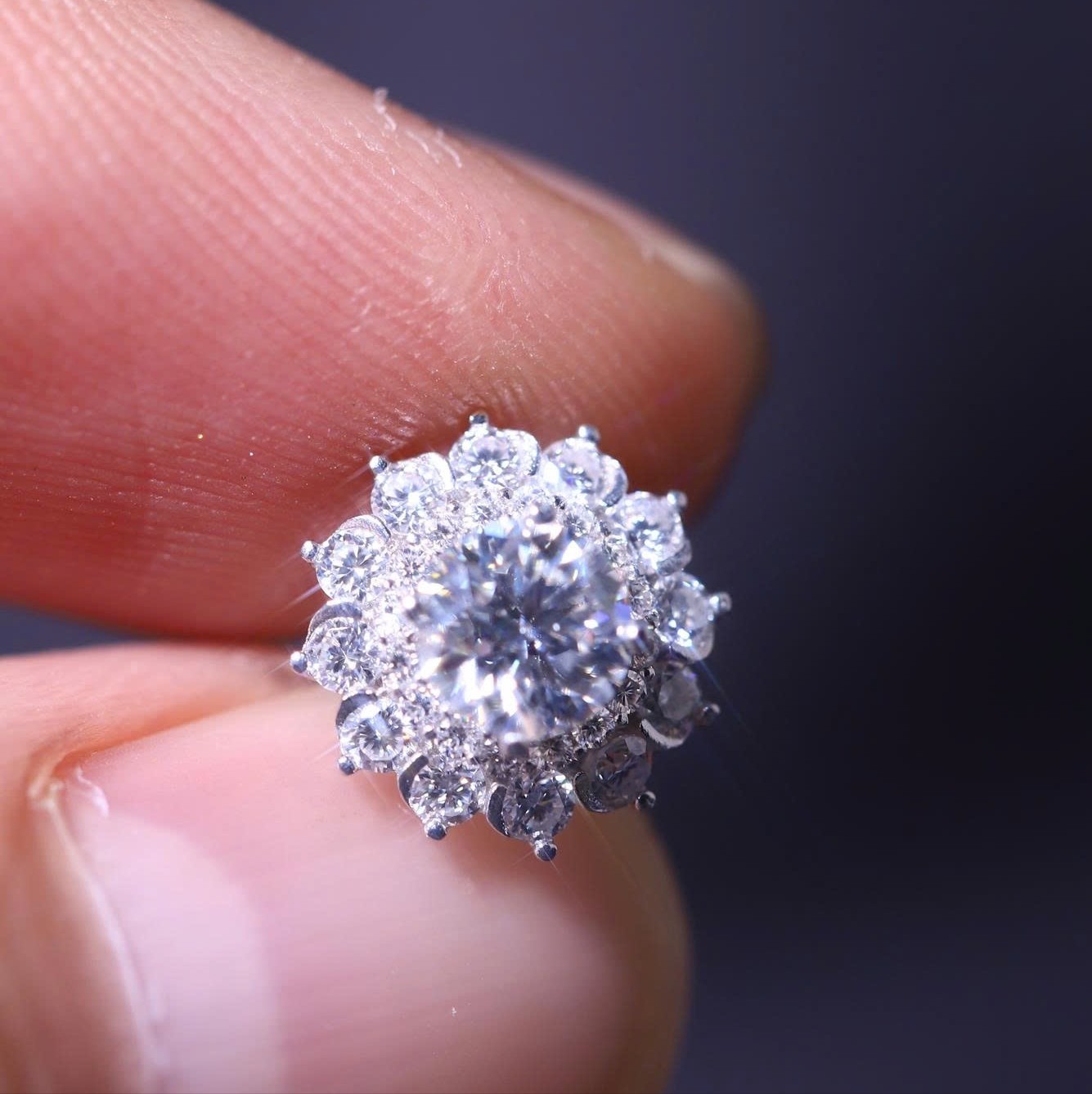 Bông Tai Bông Hoa 6Li FULL MOISSANITE - SEE165