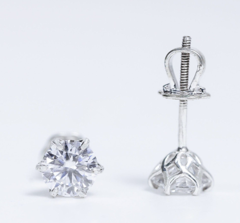 Bông tai Đài hoa trơn Chốt ren see071 ổ 5.4mm
