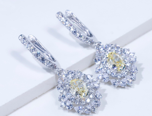 Bông tai thả Chốt bật see150 ổ chữ nhật 5x7mm