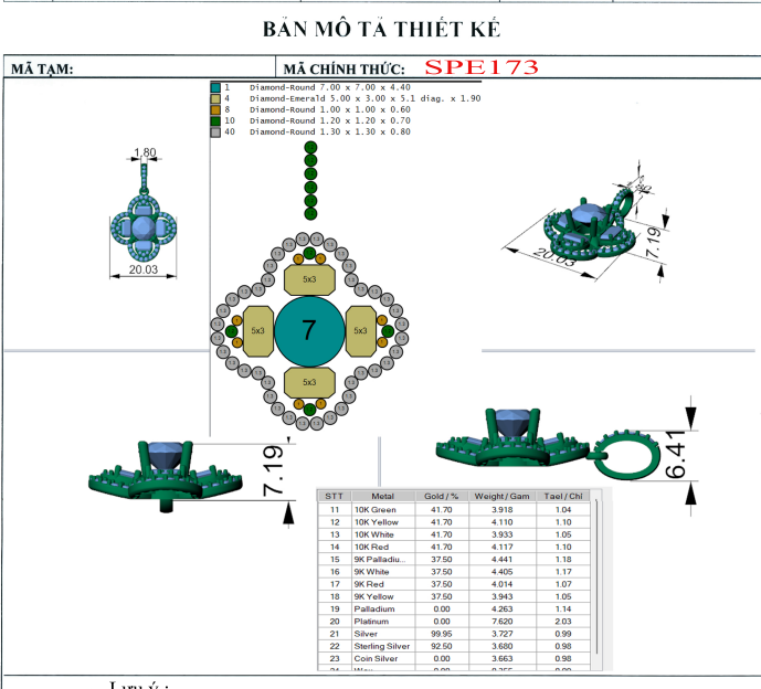 Bông tai see173 ổ 5mm