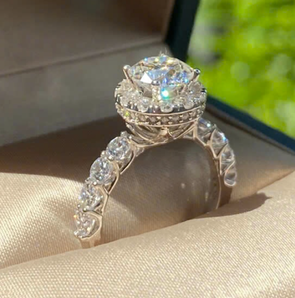 Nhẫn nữ sre132a chủ moissanite 6.3 mm