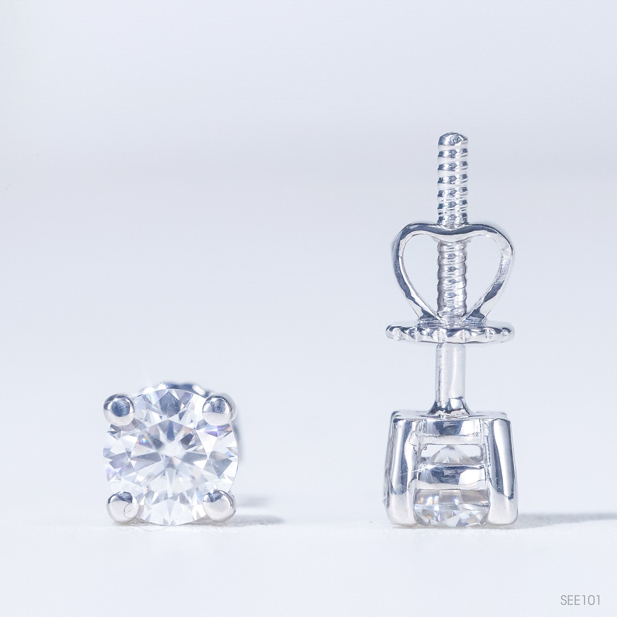 Bông tai 4 chấu Chốt ren see101 ổ 5,0mm
