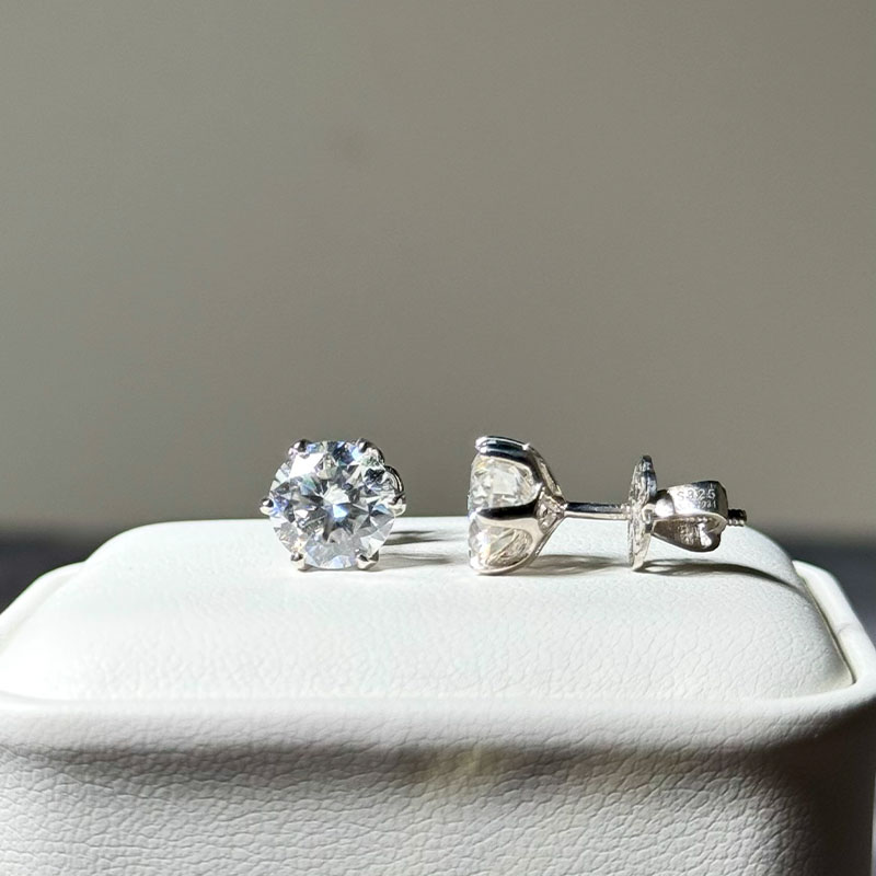 Bông tai nụ viên chủ MOISSANITE 8li Tối giản – Thanh lịch – Cao cấp - SEE238