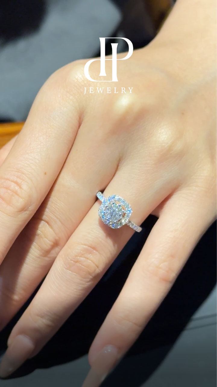 NHẪN HALO VUÔNG FULL MOISSANITE – VẺ ĐẸP THANH LỊCH CHUẨN QUÝ PHÁI - SRE197