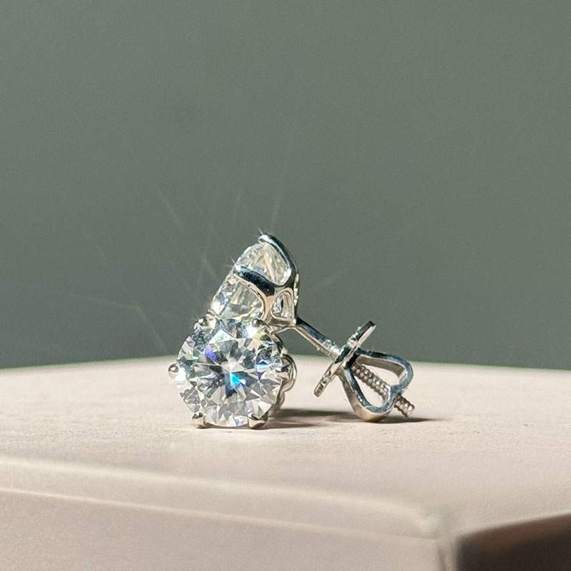Bông tai nụ viên chủ MOISSANITE 8li Tối giản – Thanh lịch – Cao cấp - SEE238