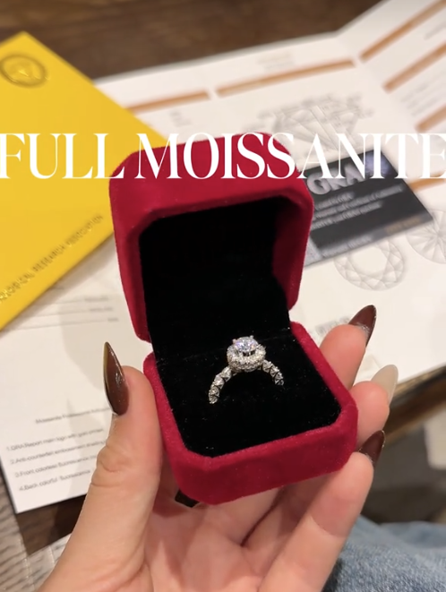 Nhẫn nữ sre132a chủ moissanite 6.3 mm