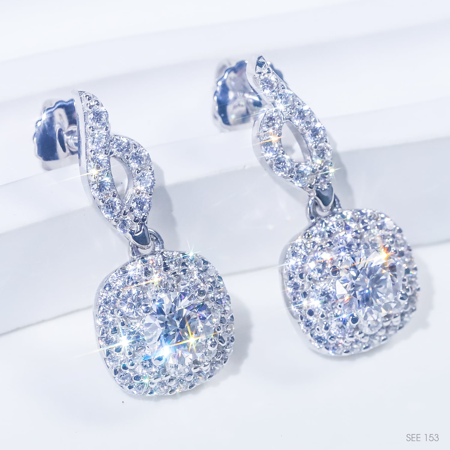 Bông tai Halo Chốt ren see153 ổ 5mm