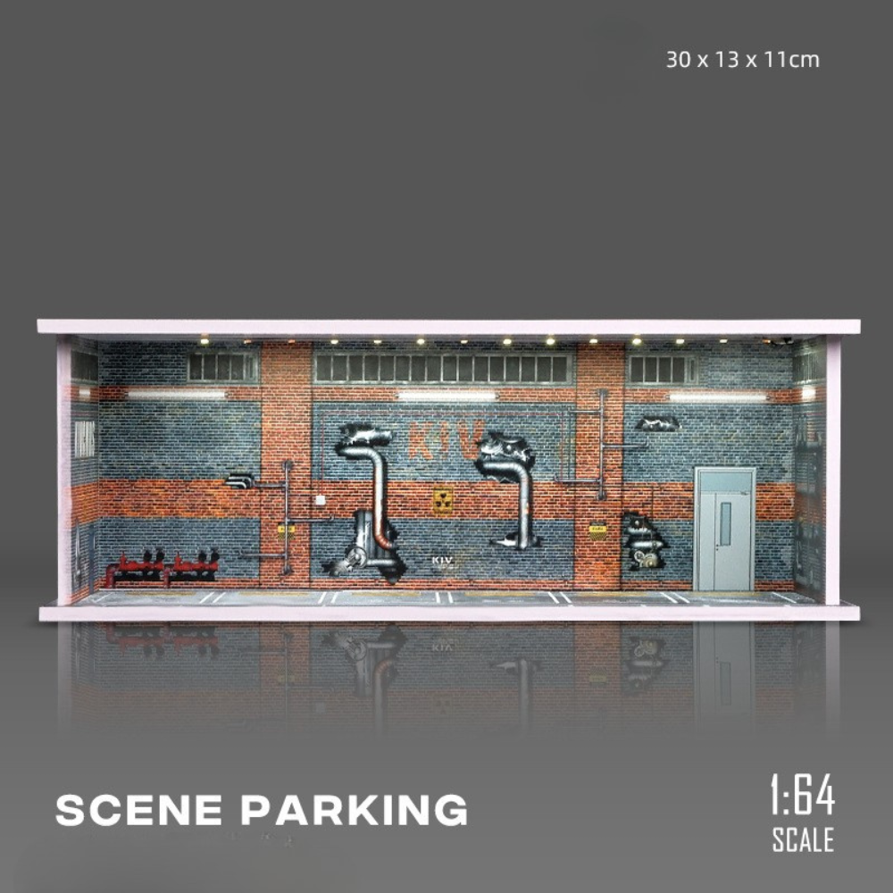 Diorama 1:64 Bãi Đỗ Xe 6 Slot Set 4 Có Đèn LED - Mica Chống Bụi | GRE•911