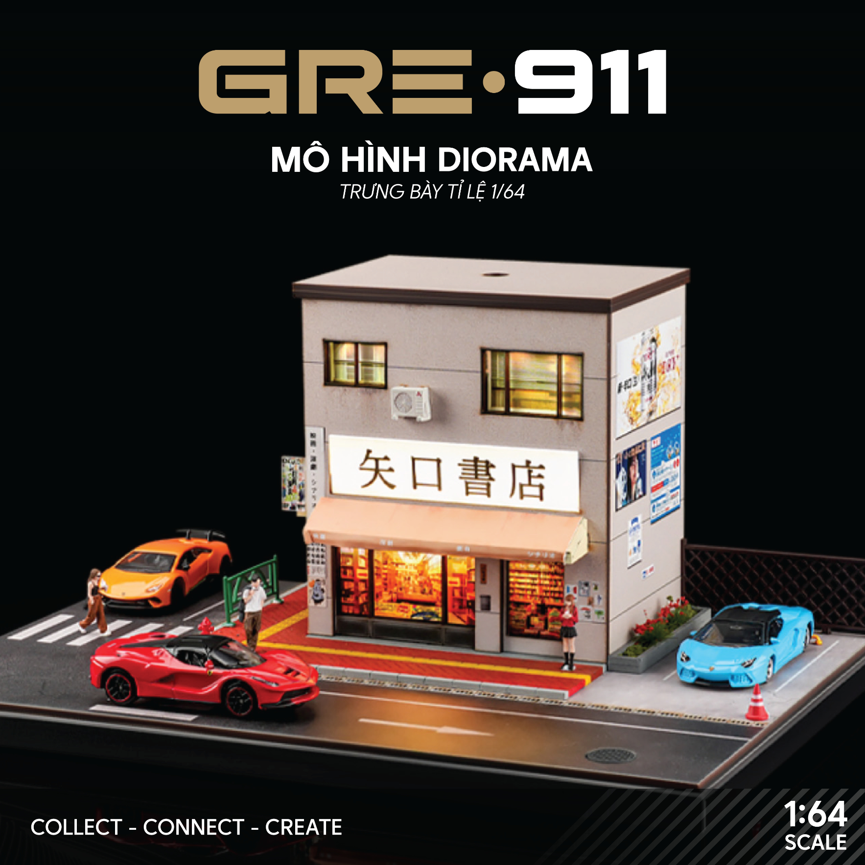 Mô hình trưng bày diorama Japanese Bookstore Scene GRE911DIO-40 (Có Figs + Phụ kiện)