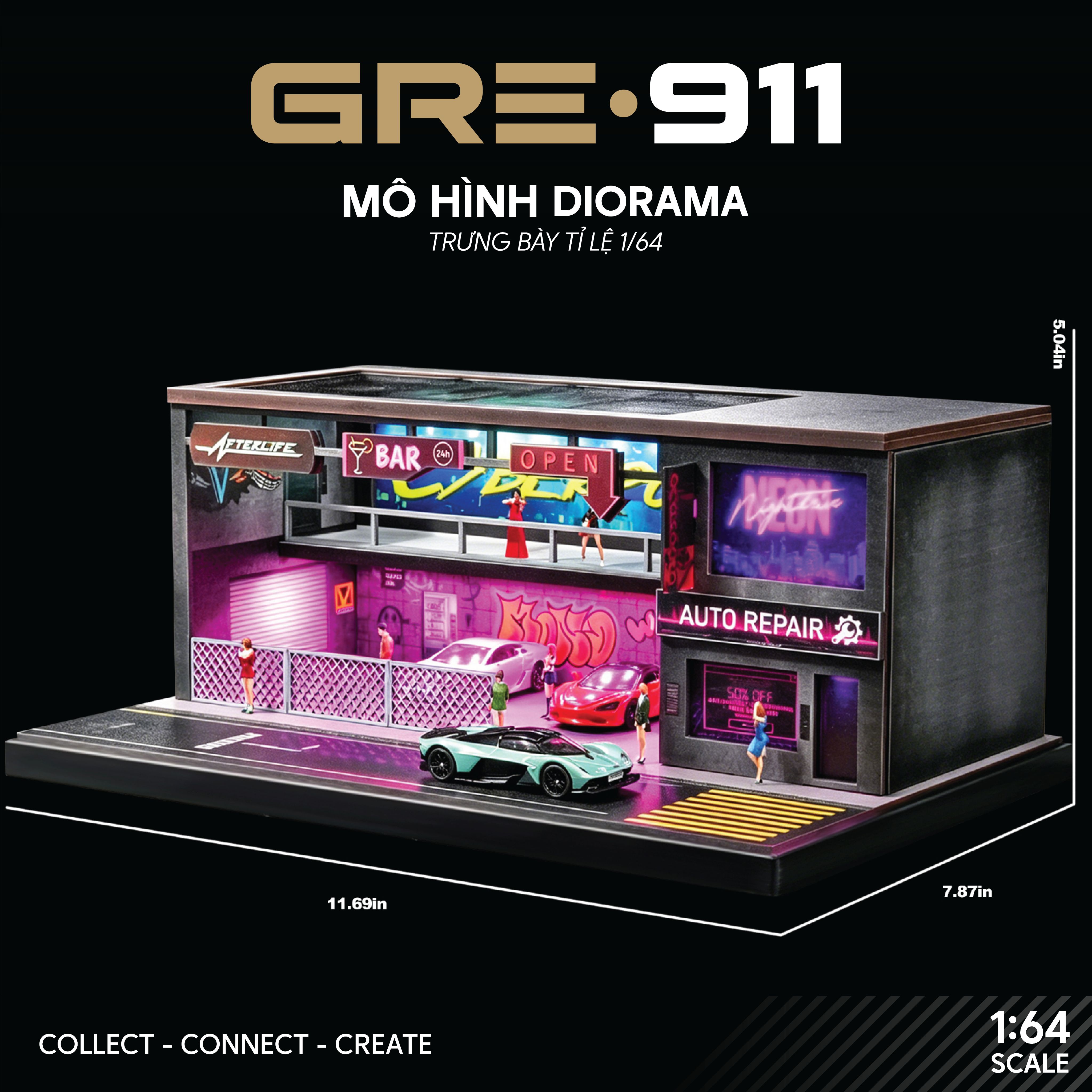 Mô hình bãi đỗ xe phong cách Cyberpunk