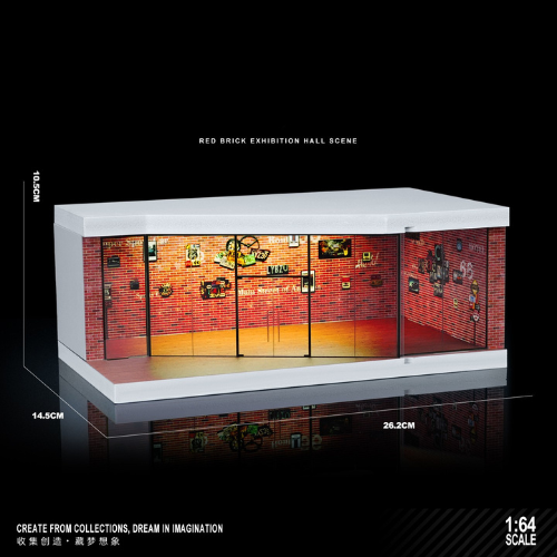 Diorama 1:64 Garage Đường Đua Set 3 Có Đèn LED - Mica Chống Bụi | GRE•911