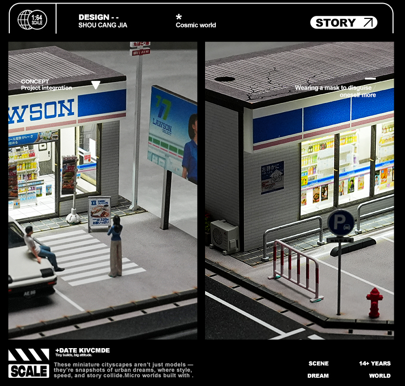 Diorama 1:64 Lawson Convenience Store Scene