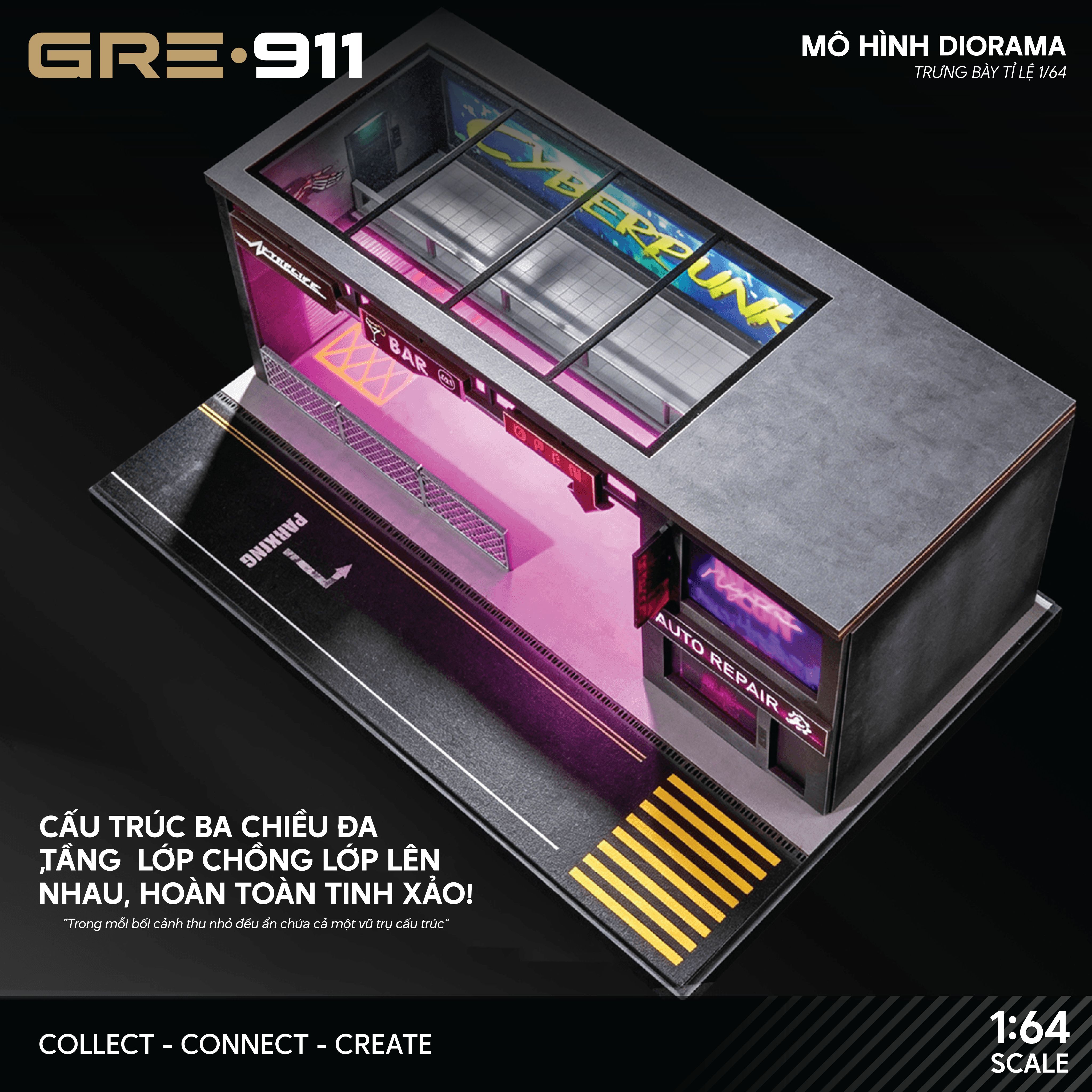 Mô hình bãi đỗ xe phong cách Cyberpunk