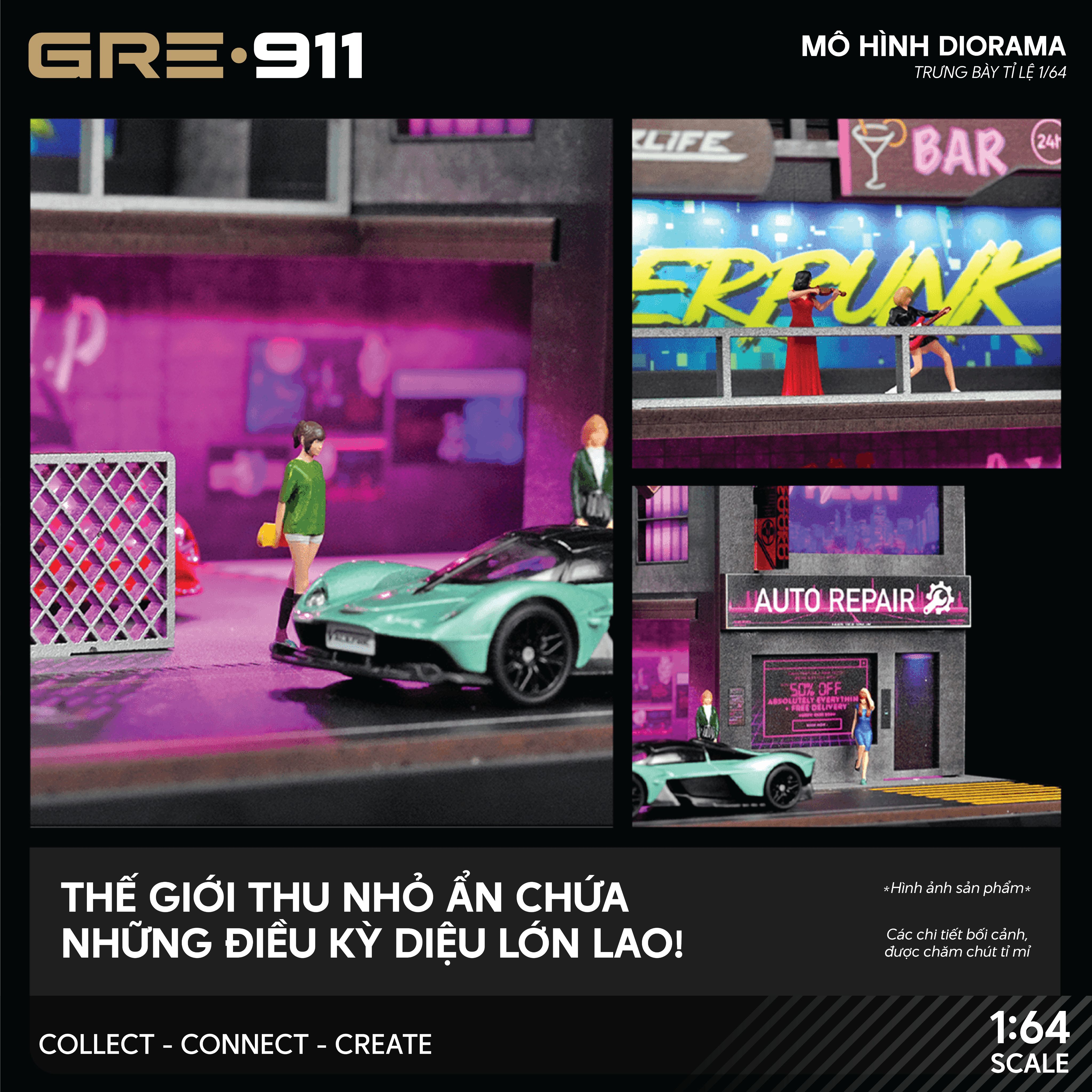 Mô hình bãi đỗ xe phong cách Cyberpunk