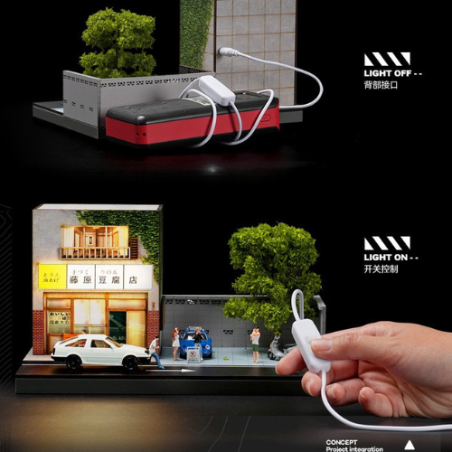 Diorama 1:64 Nhà Hàng Fuji 2 Tầng Có Đèn LED - Phong Cách Nhật Bản | GRE•911