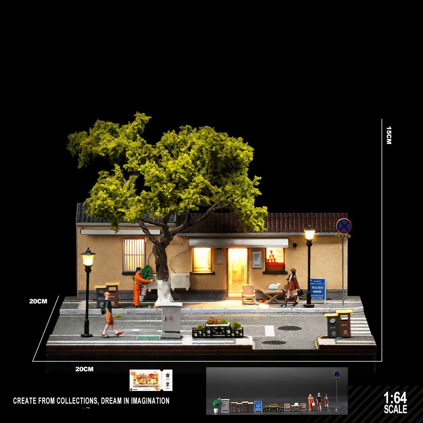 Mô hình Diorama quán café gallery phong cách Nanjing