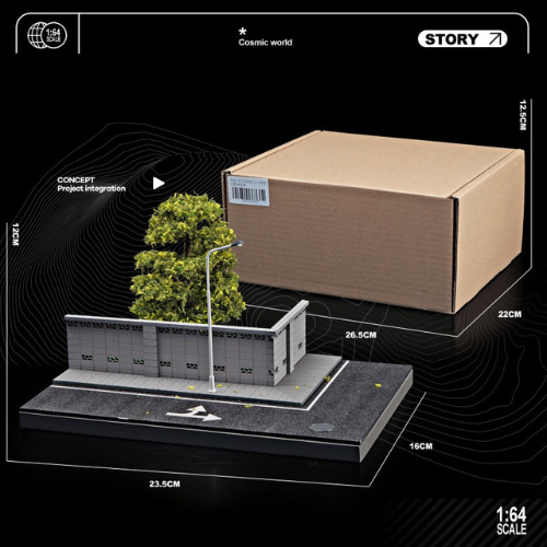Diorama 1:64 Góc Phố - Góc Đường Có Đèn LED | Phong Cách Đô Thị | GRE•911