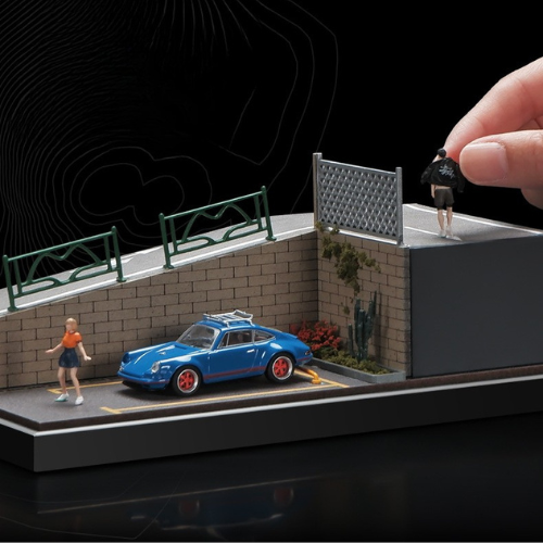Diorama 1:64 Cảnh Phố Dốc - Garage Mini Có Mica | GRE•911