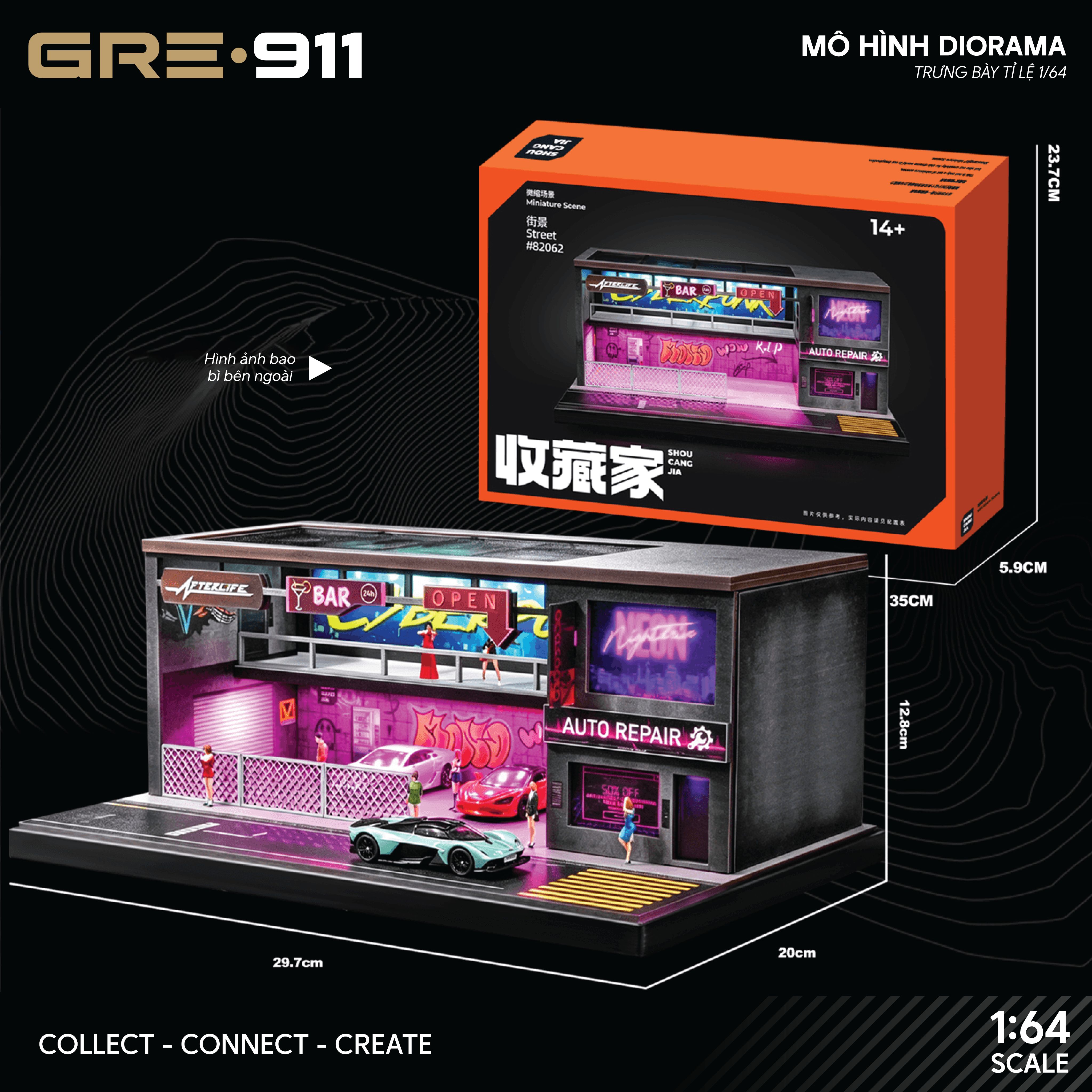 Mô hình bãi đỗ xe phong cách Cyberpunk